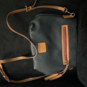 Dooney & Bourke Black and Tan Messenger Bag